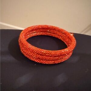 Elegant Orange Beaded Bracelet